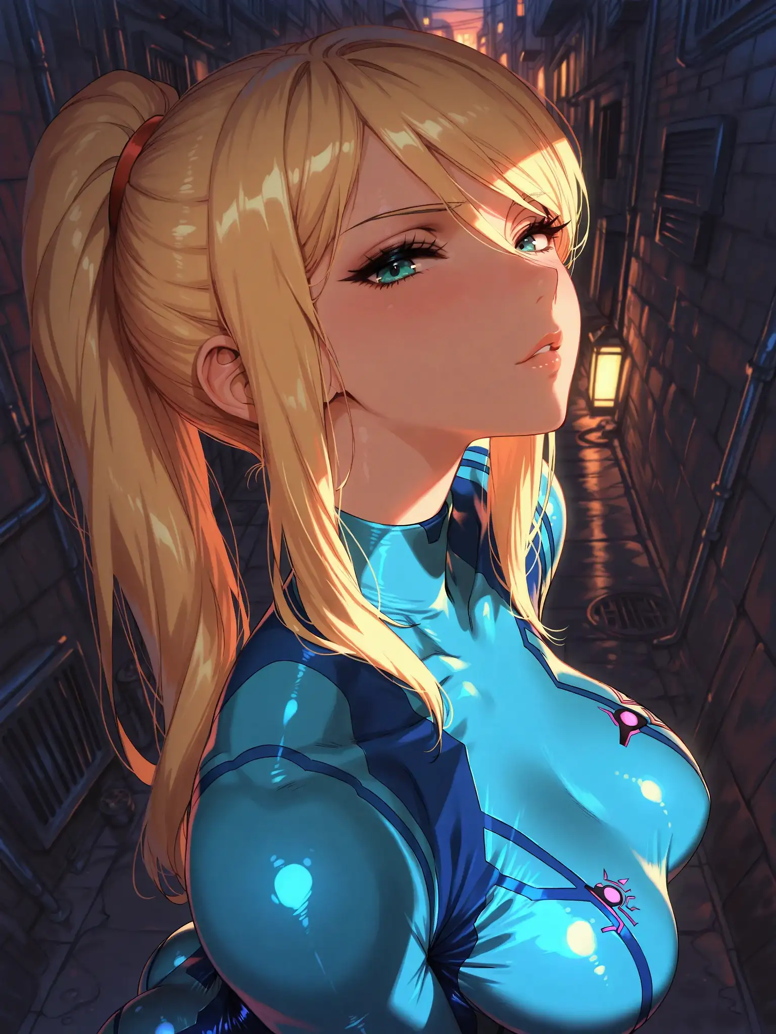 AI art 'Metroid' with user description 'The Dark Samus at the end 🔥'