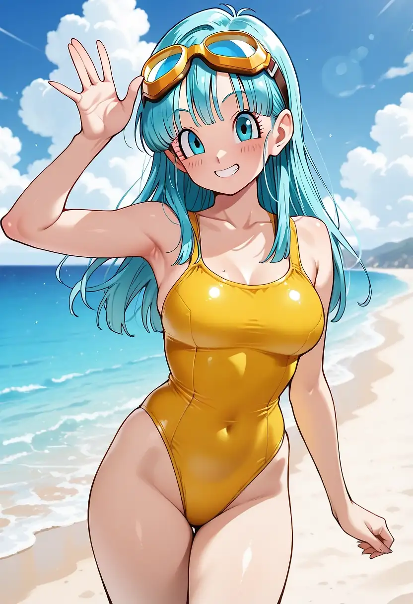 AI art "Maron's classic yellow swimsuit (SFW)"