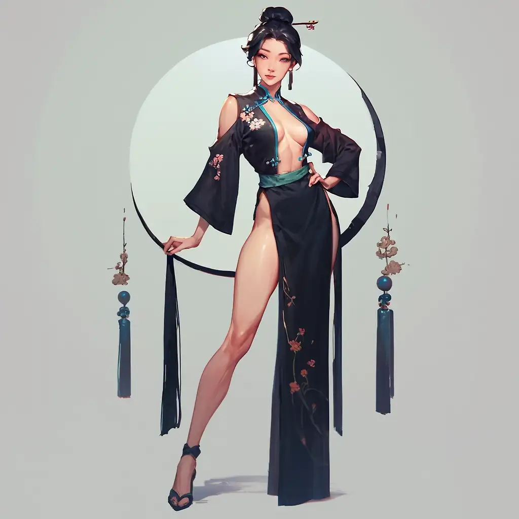 AI art 'Sexy Chinese' with user description 'I finally found the name that matches her presence: Ling-Xiu.

She represents the peak of Chinese elegance—a mix of spiritual grace and refined beauty. In this series, Ling-Xiu shows us that power isn't always loud; sometimes it’s found in the intricate embroidery of a Qipao and the steady, confident gaze of a woman who knows her worth.

From the soft artistic strokes to the most detailed realism, Ling-Xiu remains a symbol of timeless tradition. Welcome to her court.

Let me know which is your favorite style for her.'