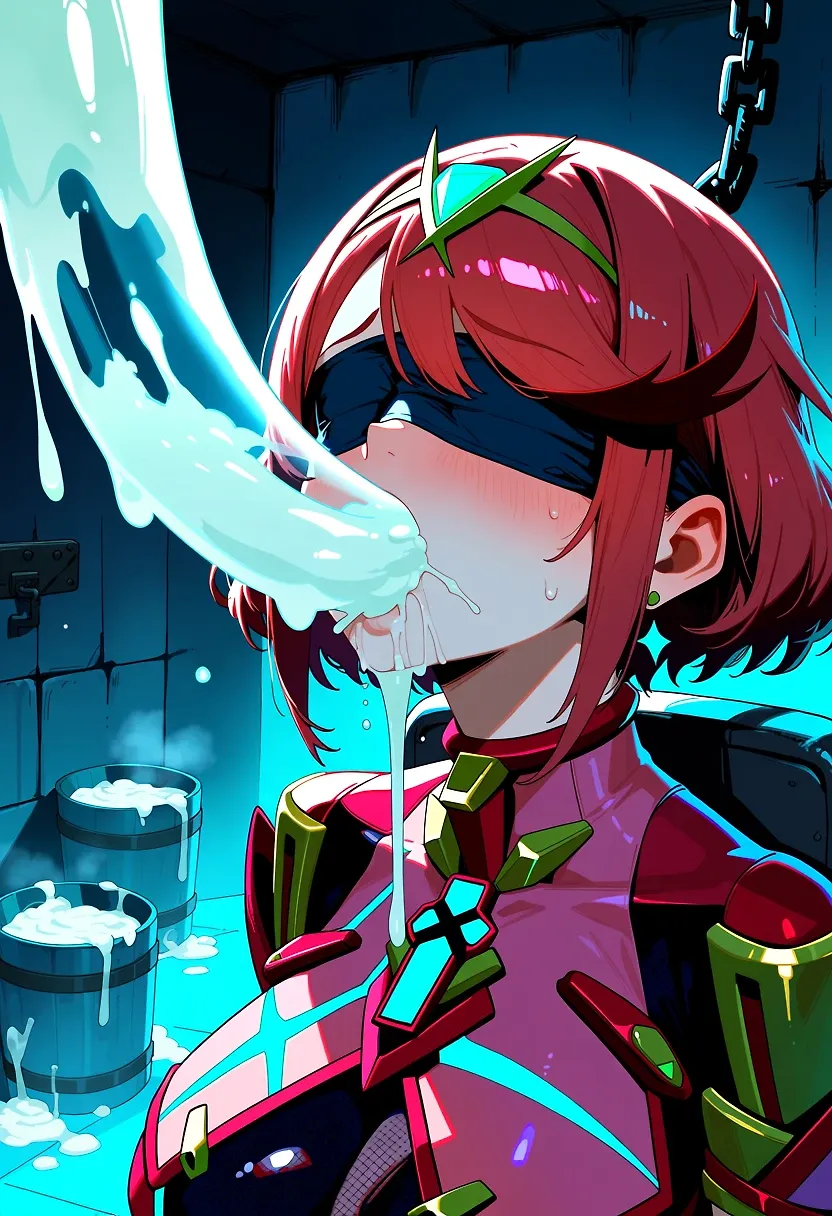 Pyra drinking cum from tube