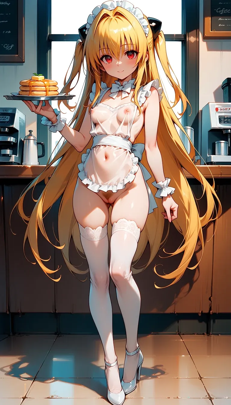 AI art "seethrough apron konjiki no yami"